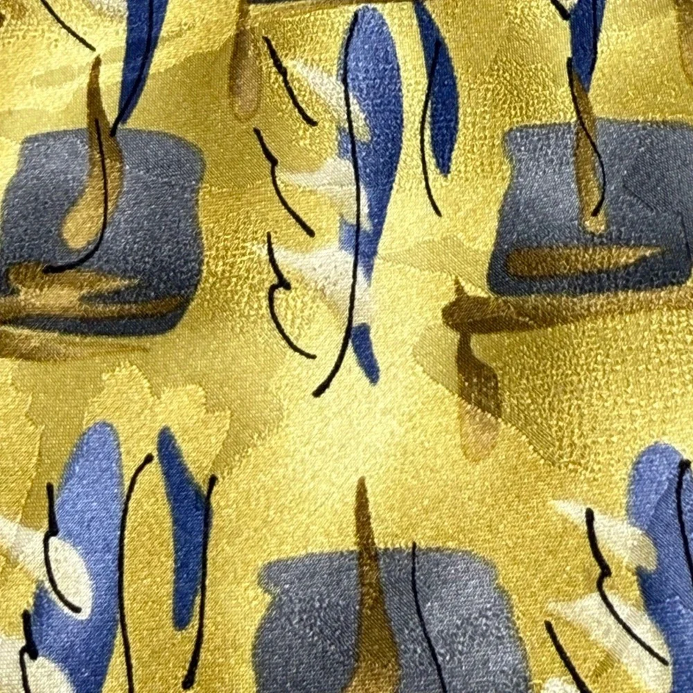 J. Garcia Silk Tie Warthog Glasses Collection 40 Abstract Vintage Art Extra Long